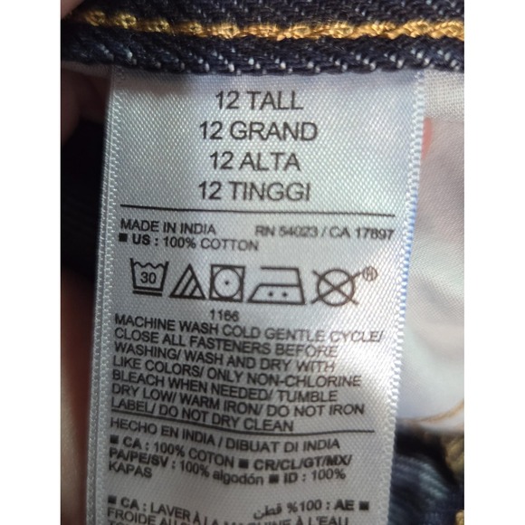 Old Navy Jeans Womens 12 Tall High Rise Slouchy‎ Taper Button Fly Denim Pants - Picture 7 of 8